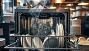 Commercial Dishwasher action