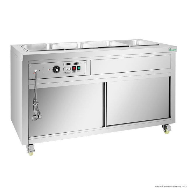 Thermaster PG150FE-XB Premium Wet &amp; Dry Bain Marie Food Display 4x1/1 GN — front three-quarter view