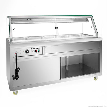 Thermaster PG180FE-XG Hot Bain Marie Display 1800mm — angled view