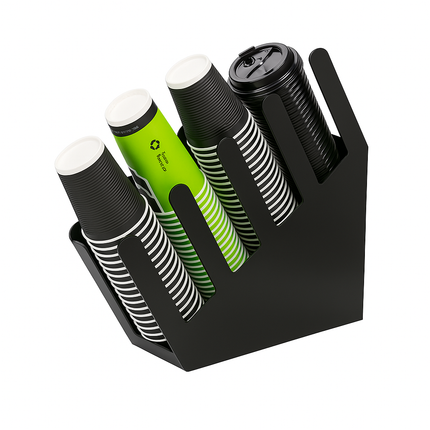 Kitchen Knock Polycarbonate 4 Slot Cup & Lid Holder, Straight or Slant - image 2