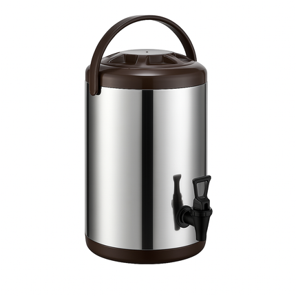 Kitchen Knock Stainless Steel Insulated Drink Dispenser Brown Rim 10L & 12L - image 1