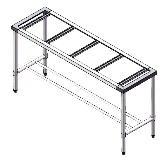 Modular Systems 1500-6-WB-S stainless steel accessories — front view