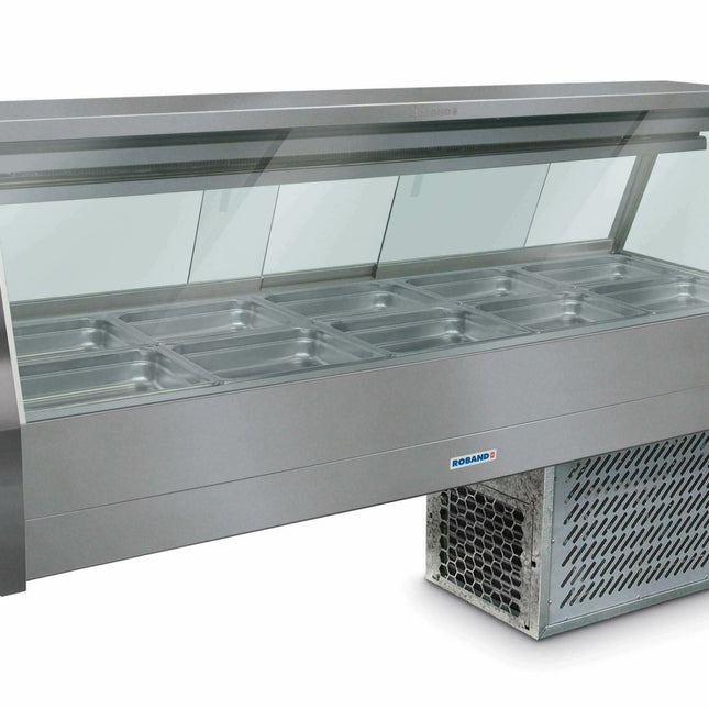 Roband Straight Glass Refrigerated Display Bar, 10 pans