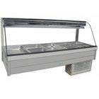 Roband Curved Glass Refrigerated Display Bar, 10 pans