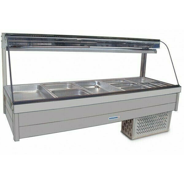 Roband Curved Glass Refrigerated Display Bar 10 pans - Piped and Foamed only (no motor)
