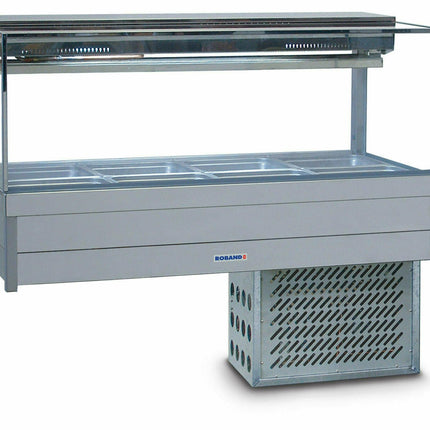 Roband Square Glass Refrigerated Display Bar, 8 pans