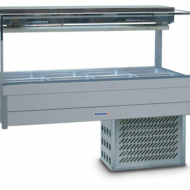 Roband Square Glass Refrigerated Display Bar, 8 pans