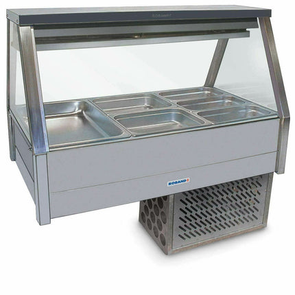 Roband Straight Glass Refrigerated Display Bar, 6 pans