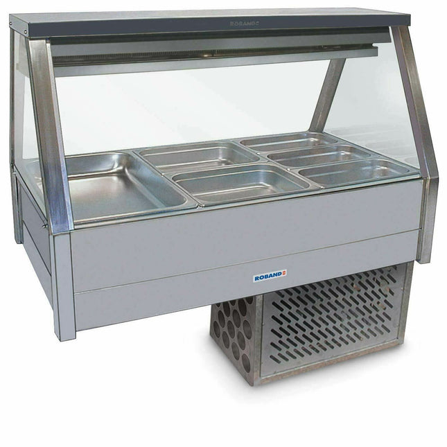 Roband Straight Glass Refrigerated Display Bar, 6 pans