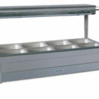Roband Square Glass Hot Food Display Bar, 8 pans double row
