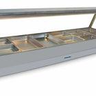 Roband Straight Glass Hot Food Display Bar, 12 pans double row