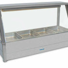 Roband Straight Glass Hot Food Display Bar, 4 pans single row