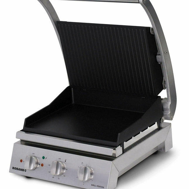 Roband Grill Station 6 slice, non stick with ribbed top plate