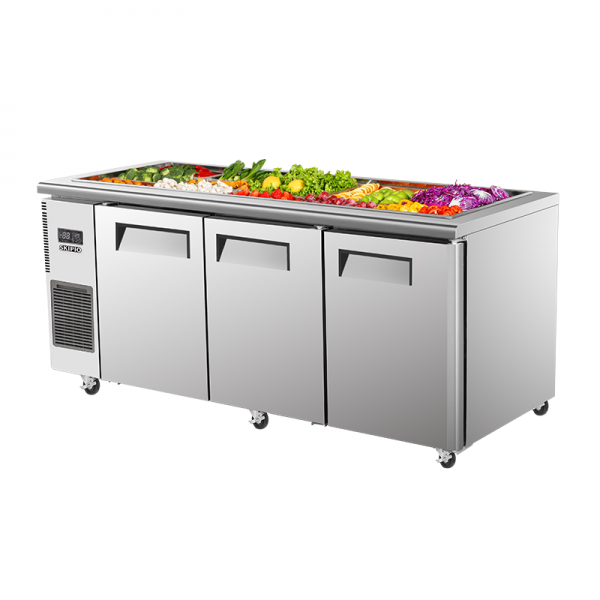 Skipio SSR18-3 three door salad prep buffet fridge — front view
