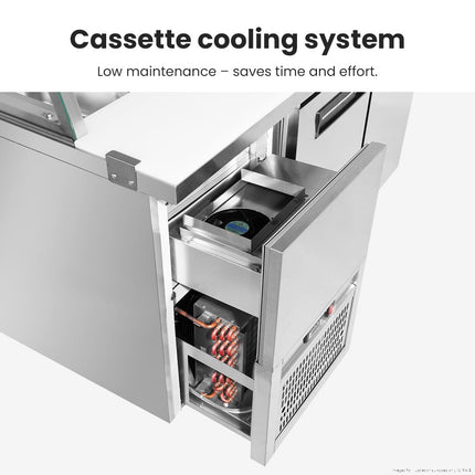 Thermaster 1000L Three Door Deluxe Sandwich & Salad Prep Bar Fridge SCB/21