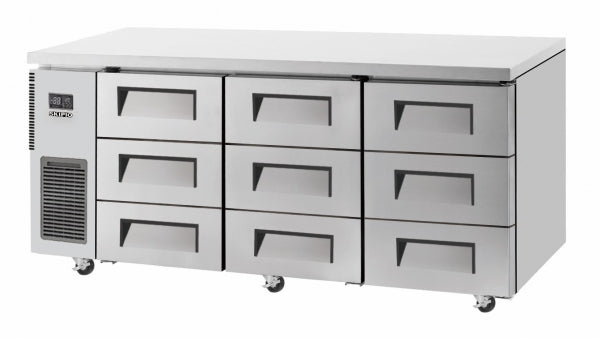 Skipio Underbench Fridge with Nine Drawer SUR18-3D-9