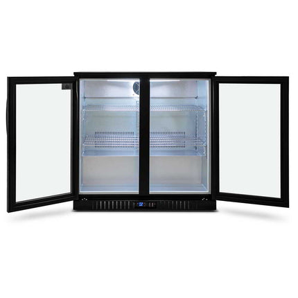 AG Twin 2 Hinged Door Bar Fridge Black BEER2