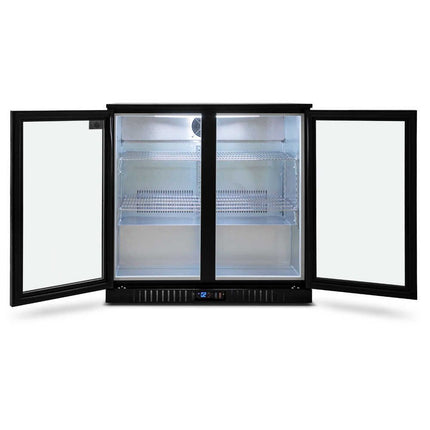 AG Twin Door Bar Fridge - Black Body & Doors 2BBR-H