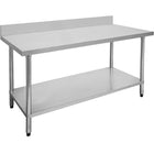 2NDs: Economic 304 Grade Stainless Steel Table with splashback 1200-7-WBB-NSW1659 - 1200-7-WBB-NSW1659