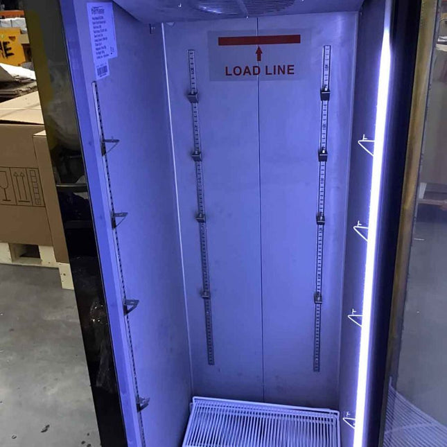 2NDs: Single Glass Door Upright Fridge Black Stainless Steel - SUCG500B