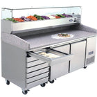Atosa 485L 2 Door Pizza Prep Table Fridge With Drawers EPF3480