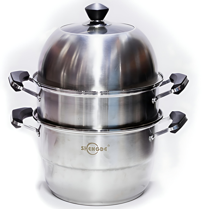 Kitchen Knock Stainless Steel 3 Tier Steam Pot 320mm - image 1