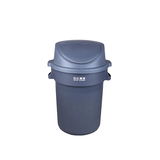 Kitchen Knock Round Plastic Bin Tall Grey 80L & 120L - image 1