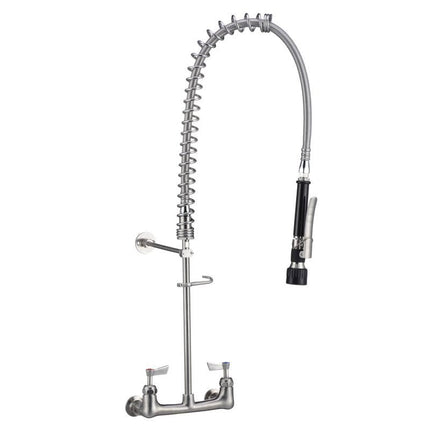 3Monkeez Stainless Steel Exposed Breech Wall Mount Pre Rinse Unit With Spreaders - Black Variable Trigger