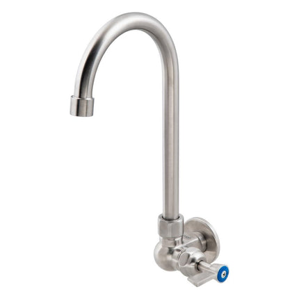 3Monkeez Stainless Steel Single Wall Mount Body with Single Control Gooseneck Swivel Spout