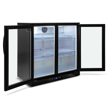 AG Twin 2 Hinged Door Bar Fridge Black BEER2