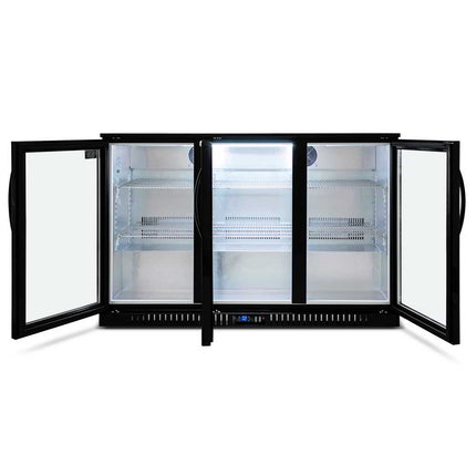 AG Three 3 Hinged Door Bar Fridge Black BEER3