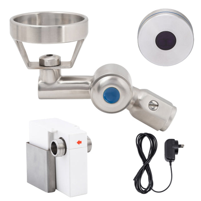 3Monkeez 45 Degree Hob-Mount Sensor Bubbler with Metal Mouthguard - Main Powered - T-3MSS-BUB45SM