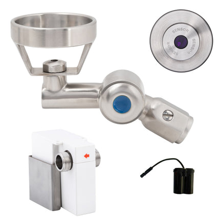 3Monkeez 45 Degree Wall-Mount Sensor Bubbler with Metal Mouthguard - Battery Operated - T-3MSS-BUB45SWB