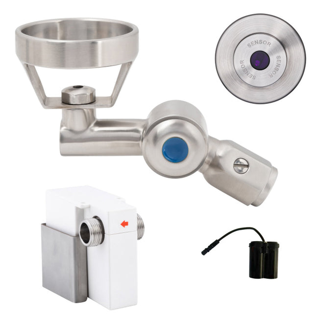 3Monkeez 45 Degree Wall-Mount Sensor Bubbler with Metal Mouthguard - Battery Operated - T-3MSS-BUB45SWB