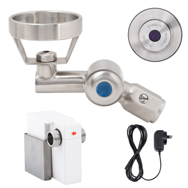 3Monkeez 45 Degree Wall-Mount Sensor Bubbler with Metal Mouthguard - Main Powered - T-3MSS-BUB45SWM