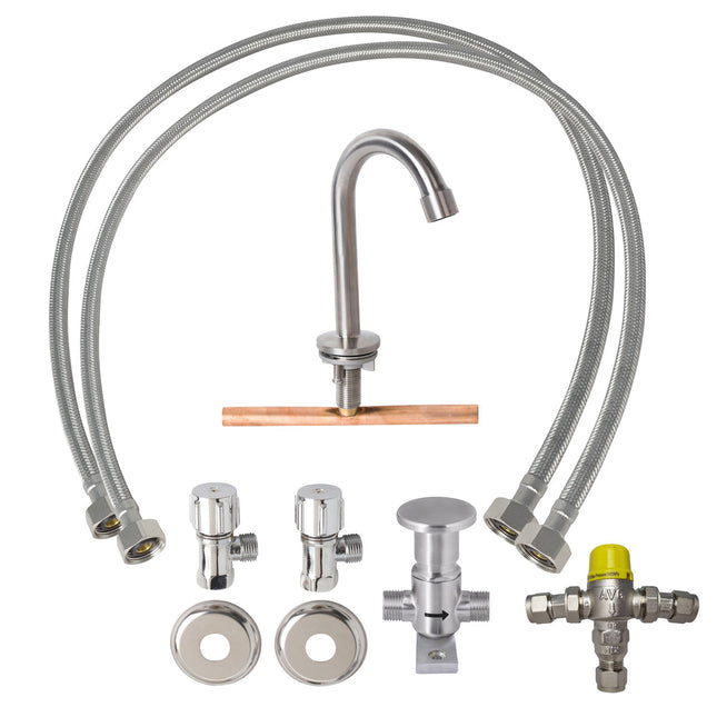 3Monkeez Knee Operated Kit With Tempering Valve. Suits Troughs or Basins - P-PTKNEEKIT-T