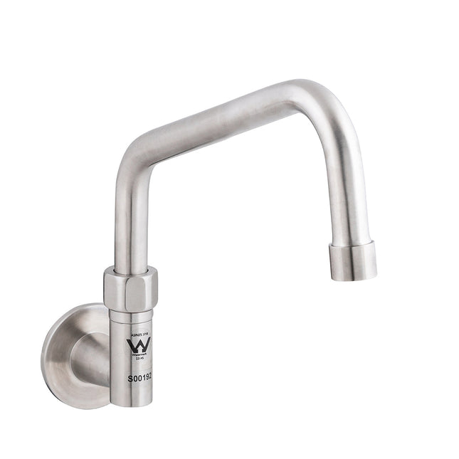 3Monkeez Stainless Steel Wall Elbow and Spout - 8" Spout - T-3MWE08