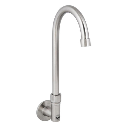 3Monkeez Stainless Steel Wall Elbow with Gooseneck Swivel Spout - 12" Spout - T-3MWEG12