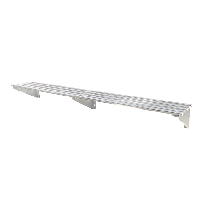 Kitchen Knock Single Tier Stainless Steel Round Tube Wall Shelf 600-2100mm - image 2