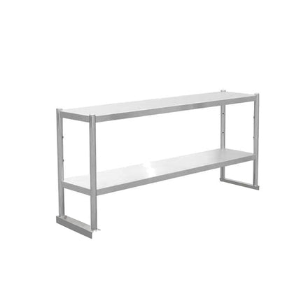 Kitchen Knock Double Tier Stainless Steel Over Bench Shelf 900-2100mm - image 1