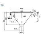 450mmDia x 300mmH. O/A 570mmDia / 304 Grade