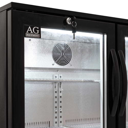 AG Twin 2 Hinged Door Bar Fridge Black BEER2