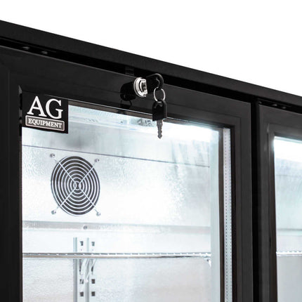 AG Three 3 Hinged Door Bar Fridge Black BEER3
