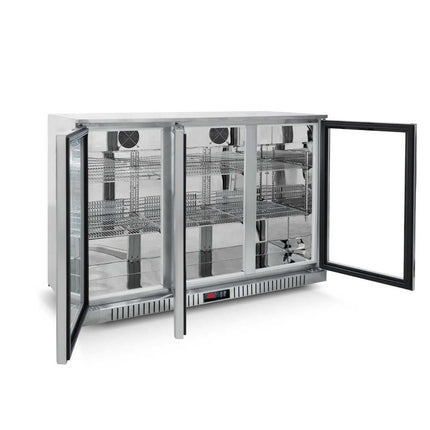 AG Three Door Bar Fridge - Stainless Steel Body & Doors 3SBR-H