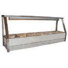 Roband Straight Glass Hot Food Display Bar, 6 pans single row