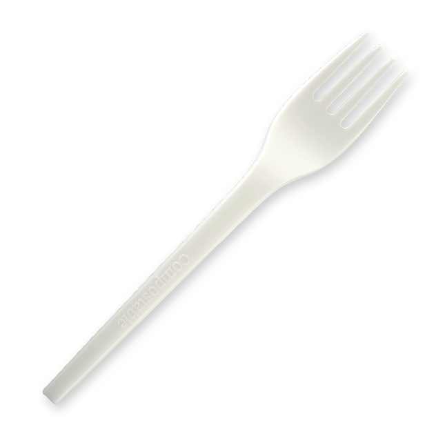 BioPak GD-6.5AF-B 16.5cm (6.5") PLA fork white