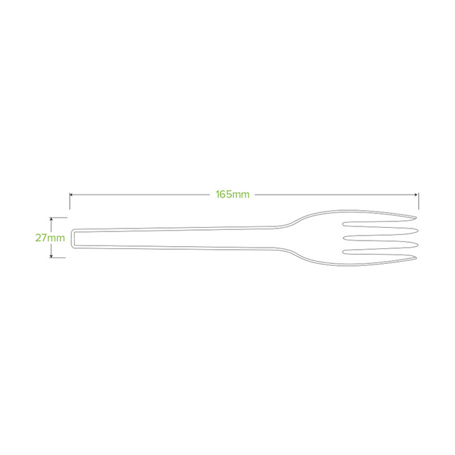 BioPak GD-6.5AF-B 16.5cm (6.5") PLA fork white