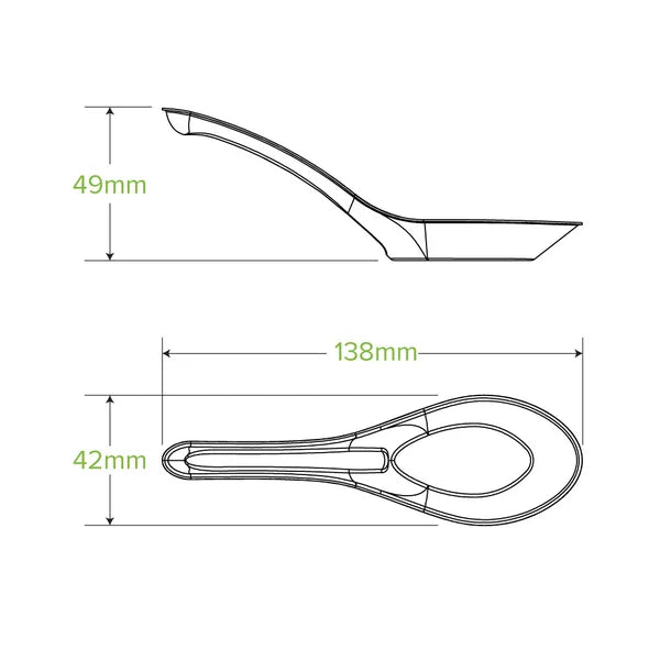 BioPak B-14CS-PULP-PF 14cm plant fibre Chinese soup spoon