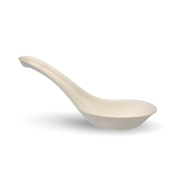 BioPak B-14CS-PULP-PF 14cm plant fibre Chinese soup spoon