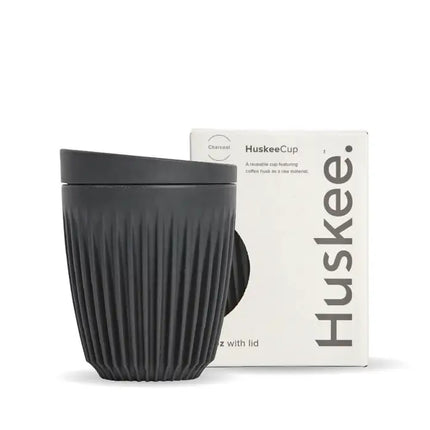 BioPak HC08LC12-E 8oz huskeeoriginal cup & lid Charcoal